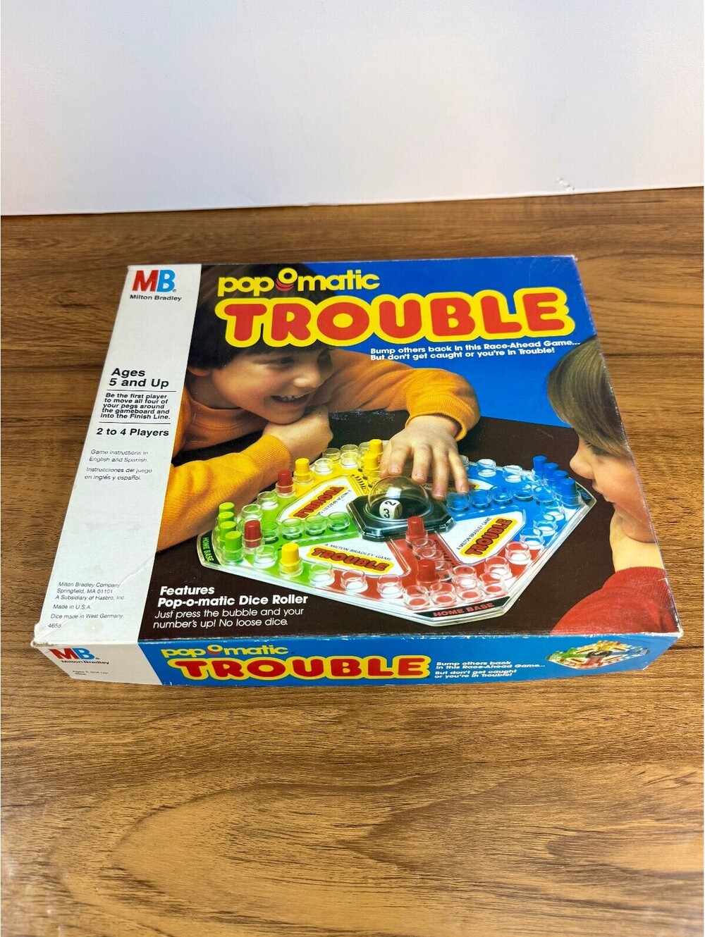 Vintage 1986 Trouble Pop-O-Matic Board Game Milton Bradley #4658 Complete